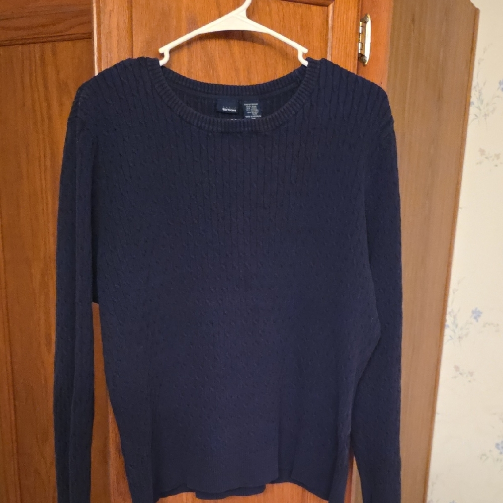 Basic Editions Navy Blue Crew Neck Sweater